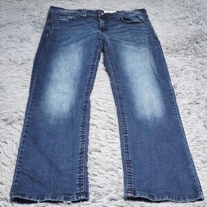 TK Axel Slim Boot Mens Jeans 36x34 Blue Stretch Denim Bootcut Western Cowboy